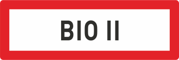 Feuerwehrschild "BIO II" (Biologische Gefahrengruppe II)