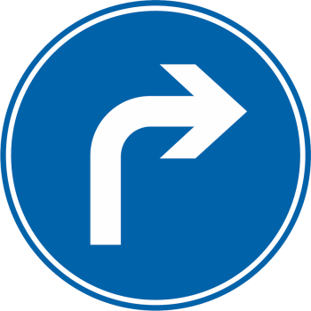 Verkehrszeichen Nr. 209: Vorgeschriebene Fahrtrichtung rechts