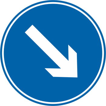 Verkehrszeichen Nr. 222: Vorgeschriebene Fahrtrichtung rechts vorbei
