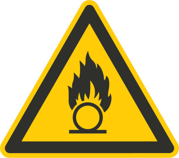 Warnung vor brandfördernden Stoffen (Warnzeichen W028)