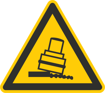 Warnung vor Kippgefahr beim Walzen (Warnzeichen D-W024)