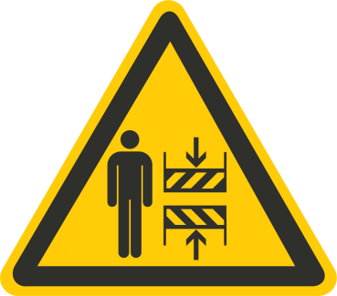 Warnung vor Quetschgefahr (Warnzeichen Praxisbewährt)