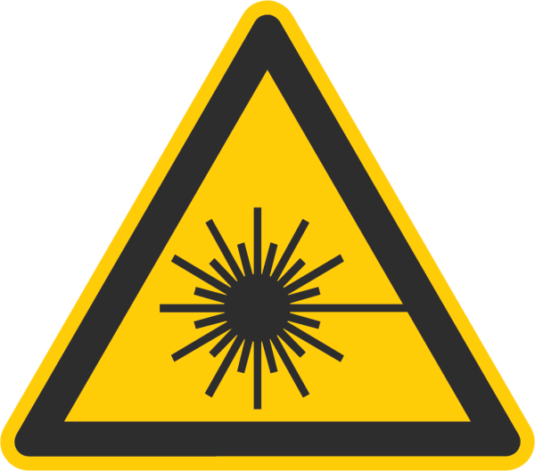 Warnung vor Laserstrahl (Warnzeichen W004)