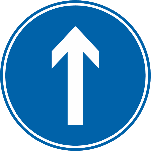 Verkehrszeichen Nr. 209-30: Vorgeschriebene Fahrtrichtung geradeaus