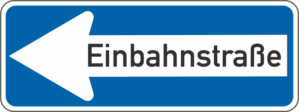 Verkehrszeichen Nr. 220-10: Einbahnstraße linksweisend