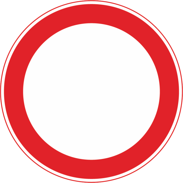 Verkehrszeichen Nr. 250: Verbot für Fahrzeuge aller Art