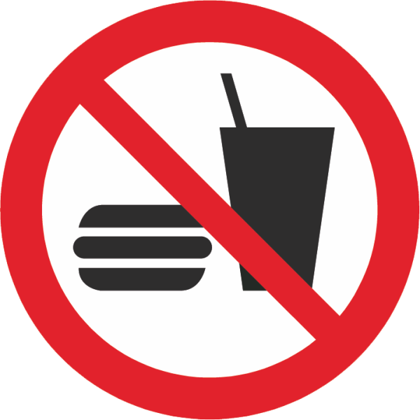 Essen und Trinken verboten (Verbotszeichen P022)