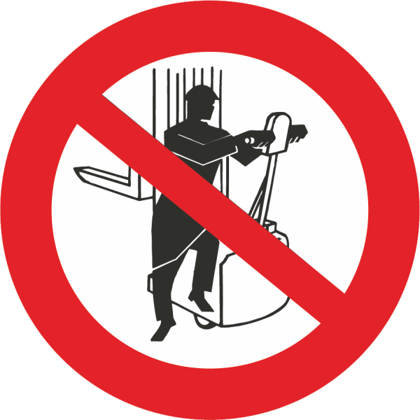 Aufsitzen auf Gabelstapler verboten (Verbotszeichen Praxisbewährt)