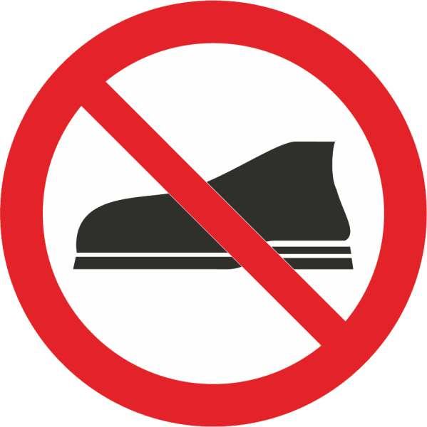 Betreten mit Schuhen verboten (Verbotszeichen Praxisbewährt)