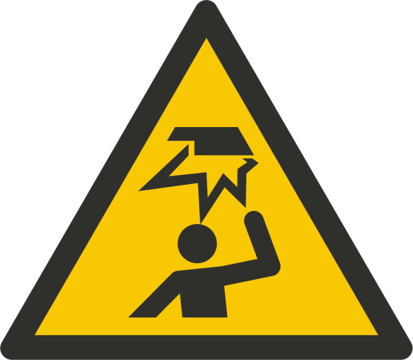 Warnung vor Hindernissen im Kopfbereich (Warnzeichen W020)