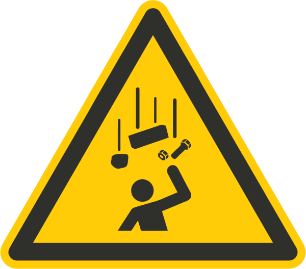 Warnung vor herabfallenden Gegenständen (Warnzeichen W035)