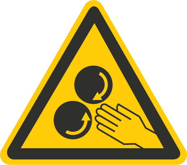 Warnung vor rotierenden Walzen(Warnzeichen Praxisbewährt)