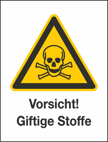 Kombischild Warnung vor giftigen Stoffen (Warnzeichen W016)
