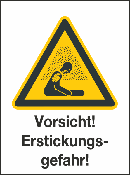 Kombischild Warnung vor Erstickungsgefahr (Warnzeichen W041)