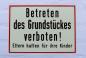 Preview: Verbotssschild "Betreten des Grundstücks verboten! Eltern haften für ihre Kinder" Hinweisschild zur Grundstückskennzeichnung