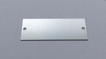 Typenschild für Laserbeschriftung, Eloxalunterdruck vollflächig schwarz, 110x40mm Ansicht Rückseite