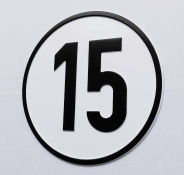 Geschwindigkeitsschild Alu 15 km/h Ansicht 3