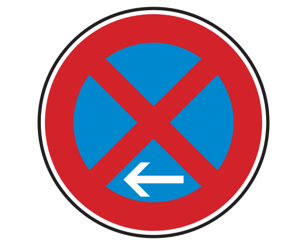 Verkehrszeichen 283-11: absolutes Halteverbot Ende, Aufstellung links